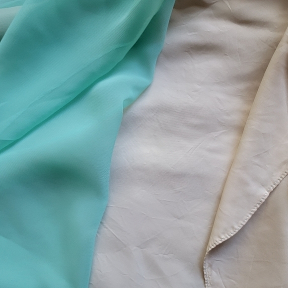 VINTAGE 70s pale green chiffon maxi dress 👗 - Picture 2 of 11